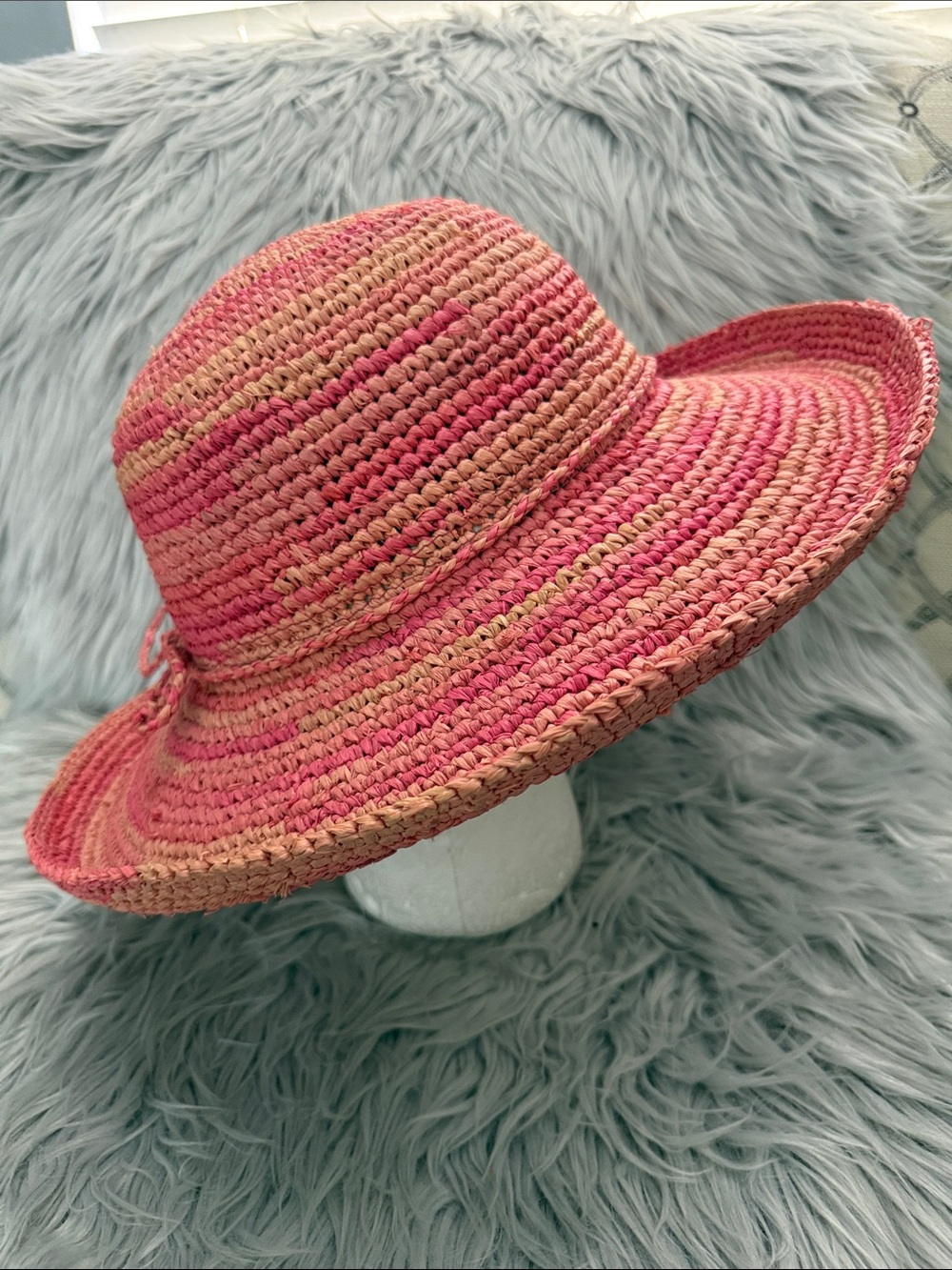 San Diego Hat Company Pink Rattan Braided Sun Hat - Picture 12 of 16